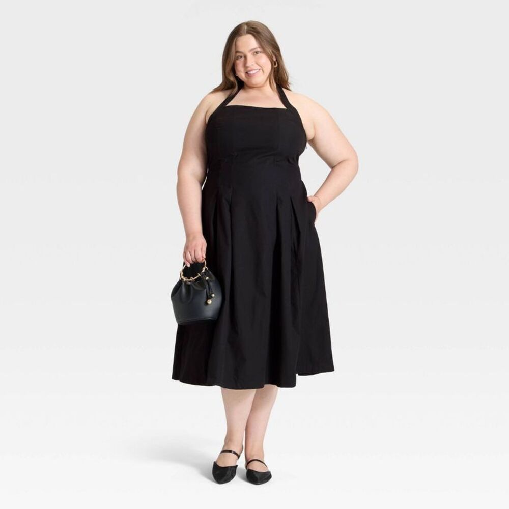 Women's Midi Halter Dress - A New Day Black 4X - Picture 3 of 4